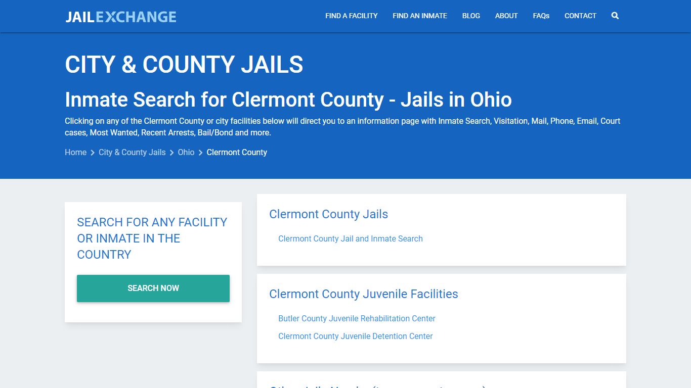 Inmate Search for Clermont County | Jails in Ohio - Jail Exchange